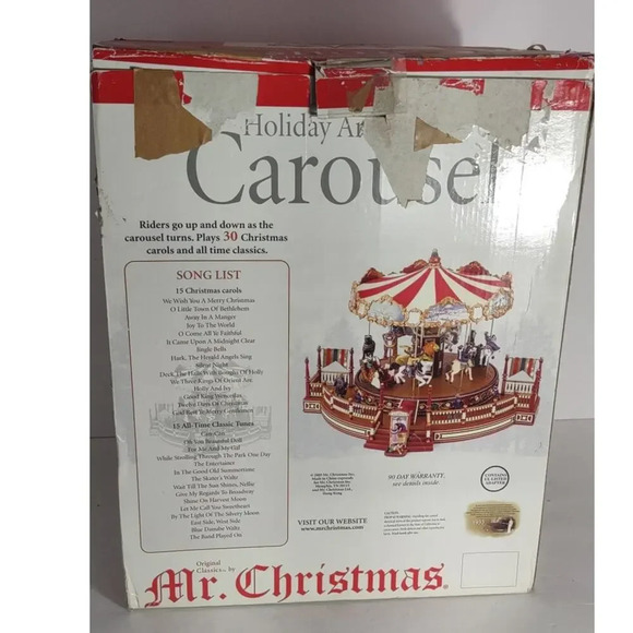Vintage Mr Christmas Holiday Around The Carousel Music Lights Action - Picture 14 of 14